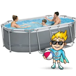 Heated garden frame pool 305 x 200 x 84 cm, great for summer fun