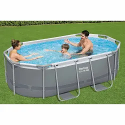 Durable steel frame garden pool 305 x 200 x 84 cm, perfect for family fun