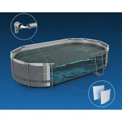 Garden Frame Pool 549 x 274 x 122 cm 12in1, durable material for outdoor use