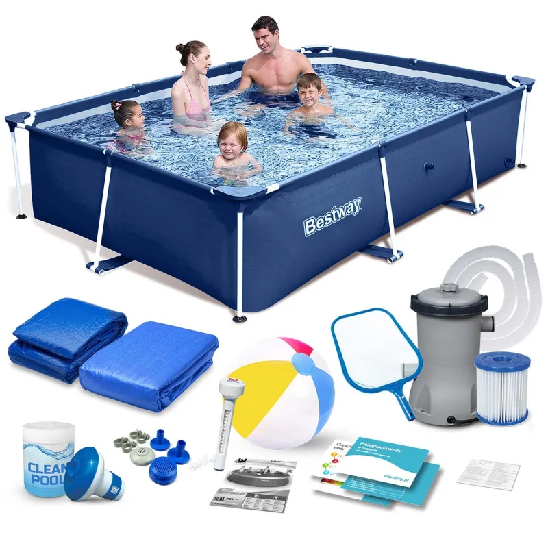 Garden frame pool 259x170x61 cm 15-in-1 set for outdoor use Bestway 56403N