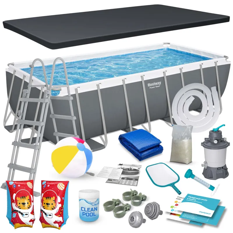 18-in-1 frame pool 488x244x122 cm, perfect for outdoor fun, durable construction