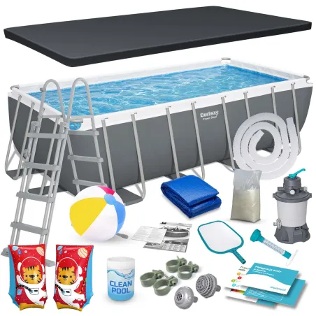 18-in-1 frame pool 488x244x122 cm, perfect for outdoor fun, durable construction