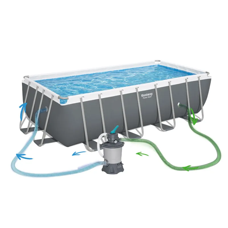 Easy to assemble 18-in-1 frame pool 488x244x122 cm, convenient for seasonal use