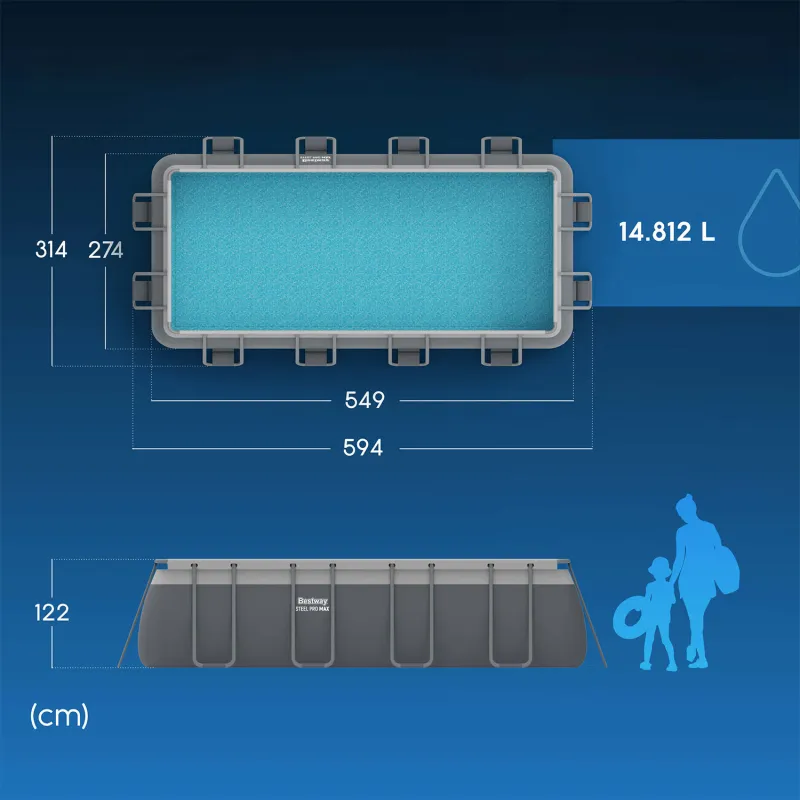 Perfect summer garden frame pool 549 x 274 x 122 cm