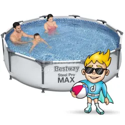 Bestway 56408 garden frame pool 305 x 76 cm 17-in-1, stylish design for garden relaxation