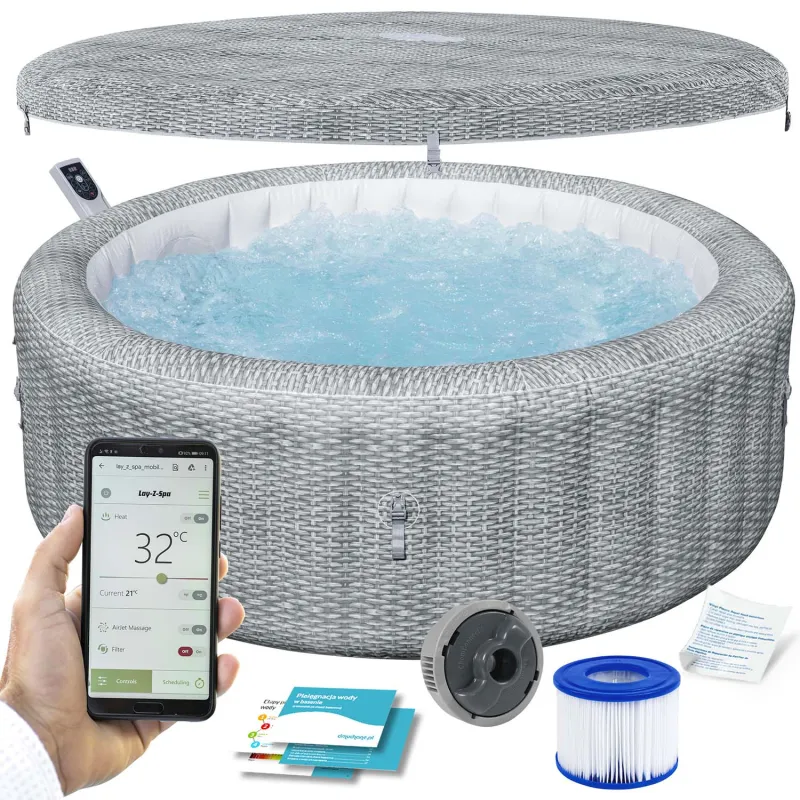 Inflatable Lay-Z Bali Grey SPA for 6 people, comfortable and relaxing inflatable spa
