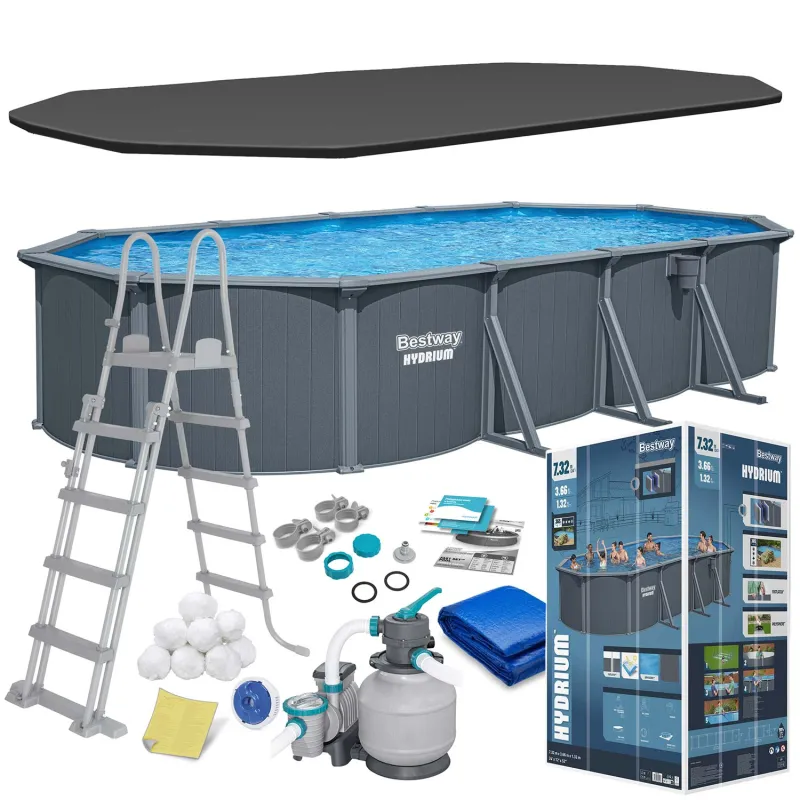 Year-round garden pool 732x366x132 cm with panels Bestway 561CW