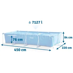 INTEX 28273 frame pool 450x220x84 cm made of durable PVC material