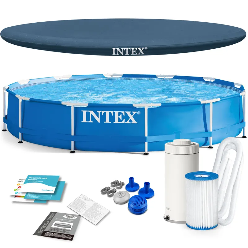 Intex frame pool 366 x 76 cm, durable construction for outdoor fun