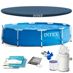 INTEX 28202 305 x 76 cm garden frame pool with 4-in-1 accessories