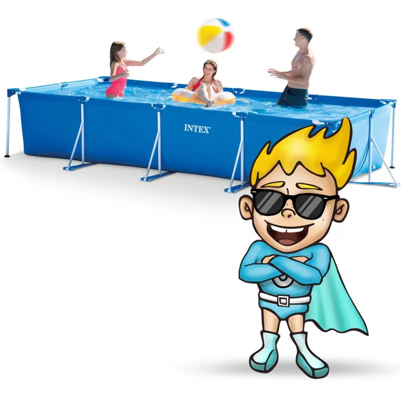 Heated garden frame pool 450 x 220 x 84 cm with accessories
