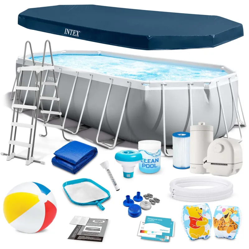 Garden frame pool 610 x 305 x 122 cm, 18in1 set for outdoor fun