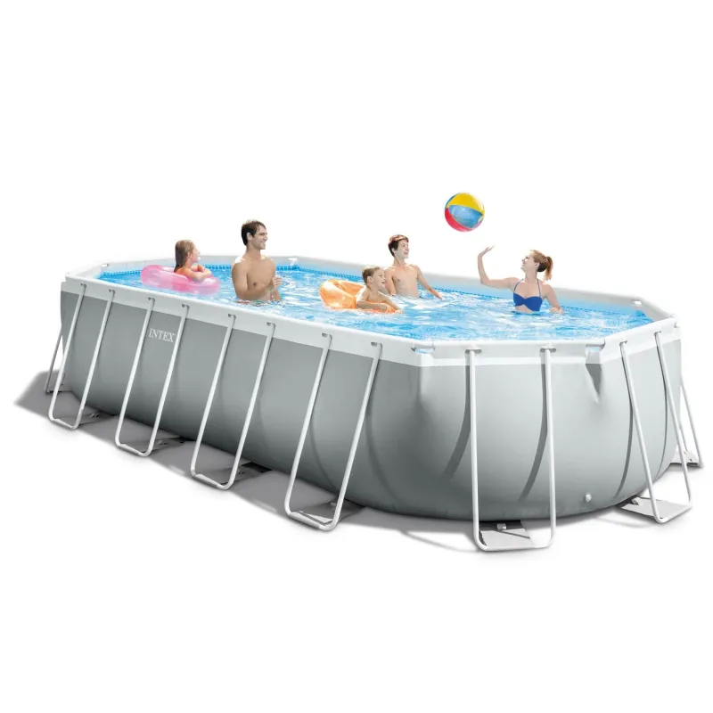 Blue garden frame pool, spacious and durable for summer relaxation