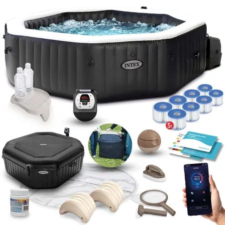 Inflatable SPA with hydromassage 201 x 71 cm for 4 people and premium accessories