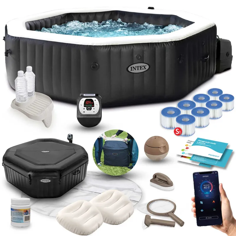 Inflatable SPA with hydromassage 218 x 71 cm for 6 persons, premium accessories