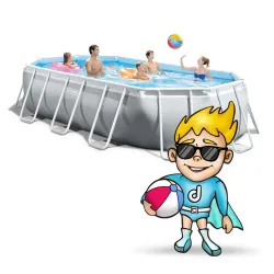 Stylish rectangular pool 503x274x122cm, great for relaxing in the garden