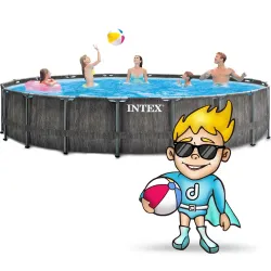 Blue frame garden pool 549 x 122 cm for family fun