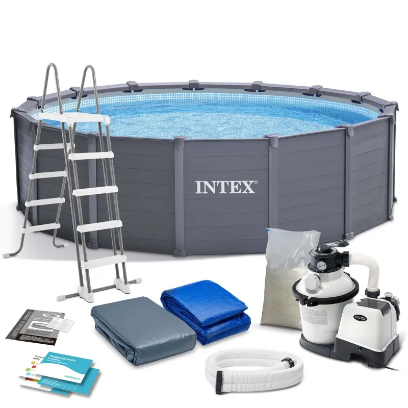 Inflatable garden pool 478 x 124 cm 12in1 INTEX 26384 in durable PVC material