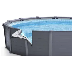 Round blue inflatable pool, perfect for summer fun