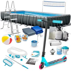 Garden Frame Pool 975 x 488 x 132 cm 21in1 INTEX 26378 + Skateboard FREE