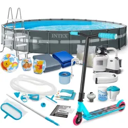 Garden Frame Pool 732 x 132 cm 21in1 INTEX 26340 + scooter FREE