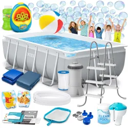 Garden Frame Pool 300 x 175 x 80 cm 18in1 INTEX 26784 + bubble machine FREE