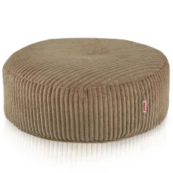 Round Footstool Pouf - Soft Corduroy