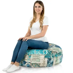 Round Floor Cushion Seat Monaco - Premium Printed Fabric