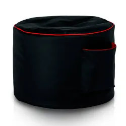 Gaming Black Round Cylinder Pouffe - Faux Leather
