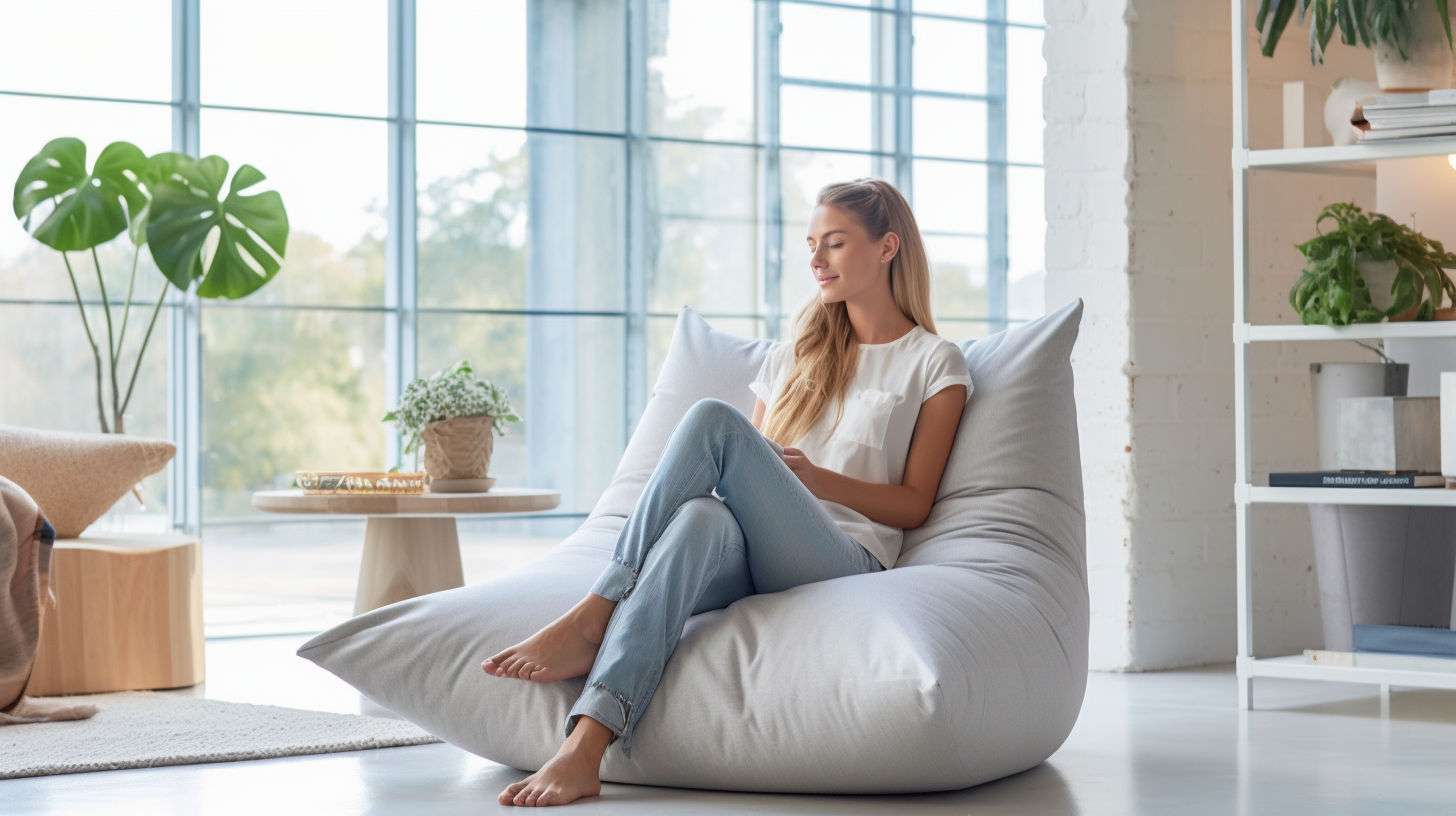 Bean bag easy to move from living room to terrace